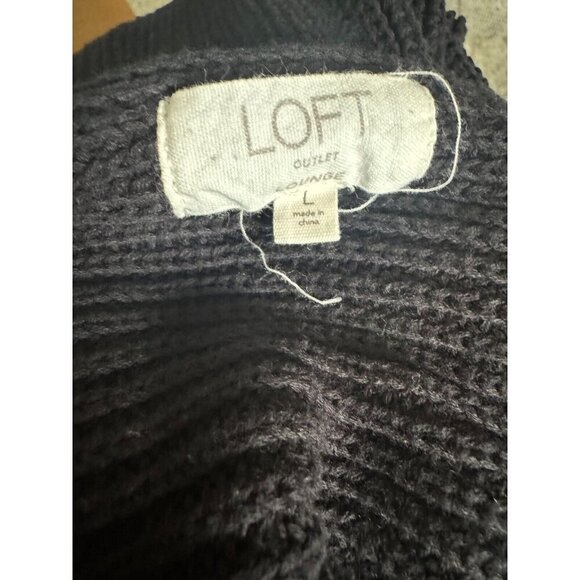 Loft Black Twist Back Sweater Long Sleeve Pullover Womens Size Large - Picture 6 of 6